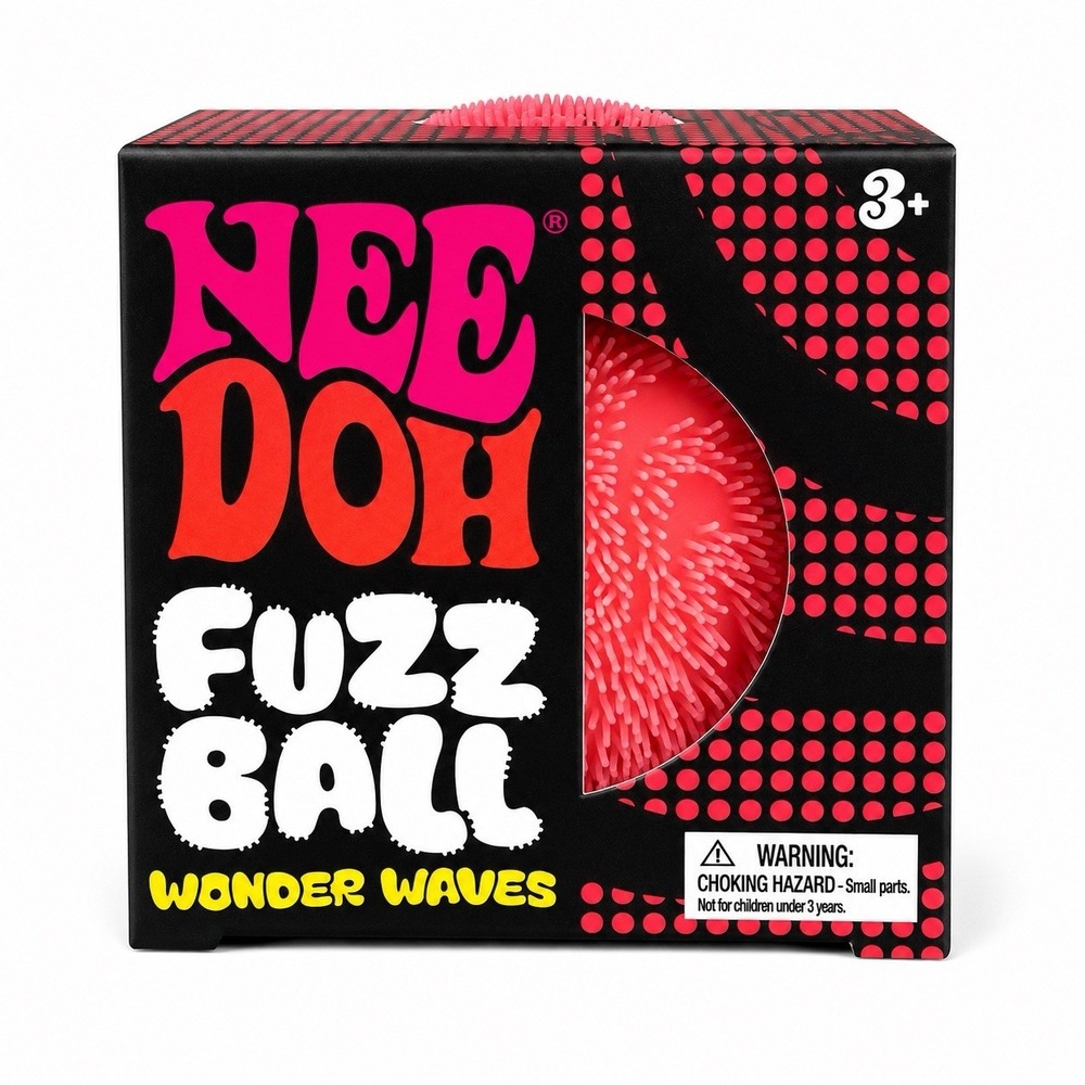 NeeDoh Fuzz Ball Wonder Waves Squishy Stress Ball ORANGE - Authentic